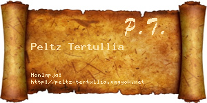 Peltz Tertullia névjegykártya